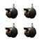 Service Caster 2'' Antique Metal Hood Twin Caster Locking Nylon Wheel 3/8 Thread Stem, 4PK SCC-TS02S50D-NYS-WA-B-382458-4 - alternate 1